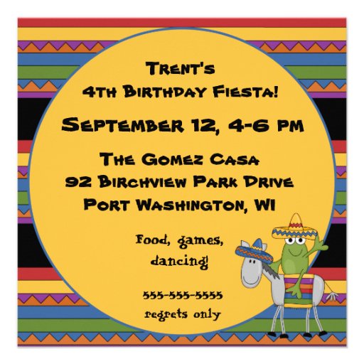 Monkeys Fiesta Customized  Birthday Invitations