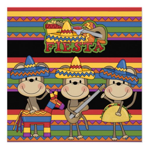 Monkeys Fiesta Customized  Birthday Invitations