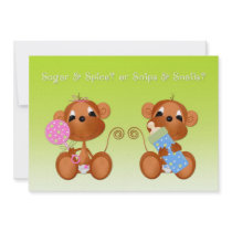 Monkeys Gender Reveal Invitation
