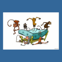 Monkeys Jumping on the Bed posters by andrewchandler Monkeys Jumping on the Bed posters