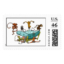 Monkeys Jumping Stamps