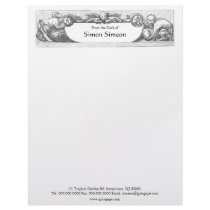 Monkeys Letter Head Elegant Baroque Antique Image letterhead by AntiqueImages Monkeys Letter Head Elegant Baroque Antique Image letterhead