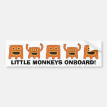 MONKEYS, LITTLE MONKEYS ONBOARD! BUMPER STICKER
