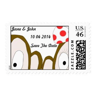 Monkeys Postage Stamp Save The Date Template