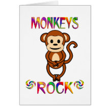 Monkeys Rock Greeting Card