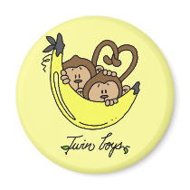 Monkeys Twin Boys Tshirts and Gifts magnets by maternity Monkeys Twin Boys Tshirts and Gifts magnets