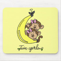 Monkeys Twin Girls T-shirts and Gifts mousepads by maternity Monkeys Twin Girls T-shirts and Gifts mousepads