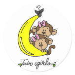 Monkeys Twin Girls T-shirts and Gifts stickers