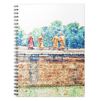 Monks @ Angkor Wat Spiral Note Books