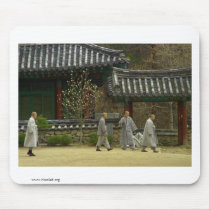Monks at palgong mountain, Daegu South Korea mousepads by Rainmountain Monks at palgong mountain, Daegu South Korea mousepads