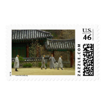 Monks at palgong mountain, South Korea Stamp