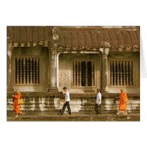 Monks in a Row Greeting Cards