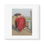 Monks on U-Bein Bridge, Mandalay magnets