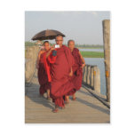 Monks on U-Bein Bridge, Mandalay Post Cards