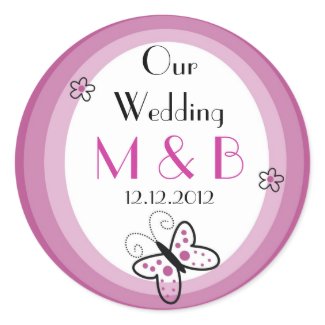 Monnogrammed Wedding Stickers sticker