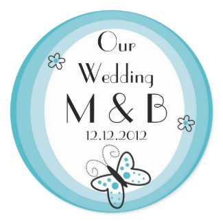 Monnogrammed Wedding Stickers sticker