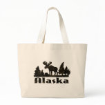 Mono Colored Alaskan Moose Scene Tote Bag
