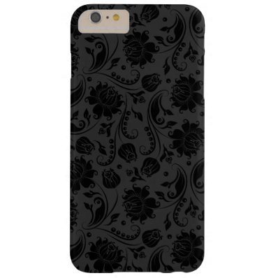 Monochromatic Black Floral Damask Barely There iPhone 6 Plus Case