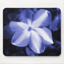 Monochromatic Blue Flower Mouse Pad