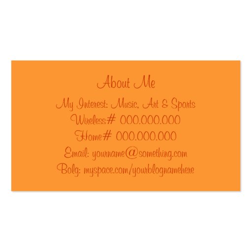Monochromatic in Mango Business Card Template (back side)