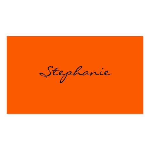 Monochromatic in Tangerine Business Card Template (front side)