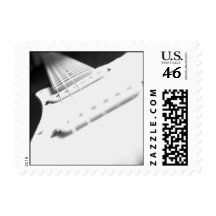 Monochrome B&W Electric Guitar Close-Up 2 Stamp