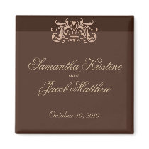 Monochrome Brown Save the Date Magnet