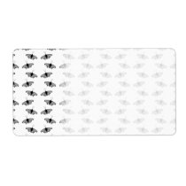 Monochrome Butterfly Pattern. Personalized Shipping Label