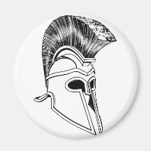 Monochrome Corinthian helmet Fridge Magnet