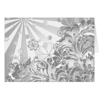 monochrome flowers card by VioDeSign