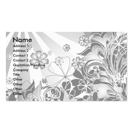 monochrome flowers_card business cards (front side)