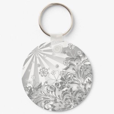 monochrome flowers keychain by VioDeSign