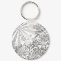 monochrome flowers keychains