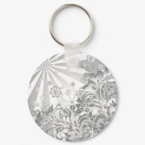 monochrome flowers keychains by VioDeSign monochrome flowers keychains