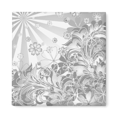 monochrome flowers magnets by VioDeSign