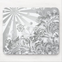 monochrome flowers mousepads by VioDeSign monochrome flowers mousepads