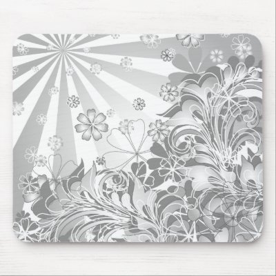 monochrome flowers mousepad by VioDeSign