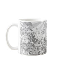 monochrome flowers mugs by VioDeSign monochrome flowers mugs