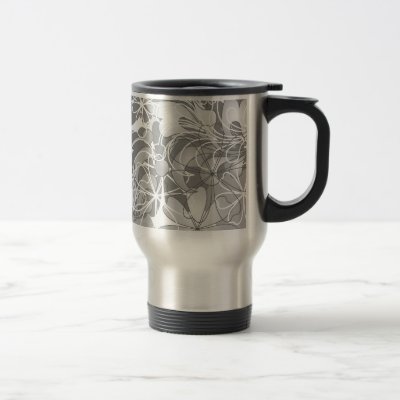 monochrome flowers mug by VioDeSign