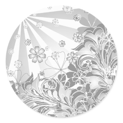 monochrome flowers sticker by VioDeSign