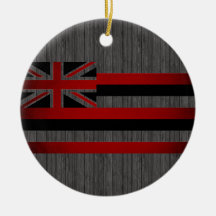 Monochrome Hawaii Flag Christmas Tree Ornament