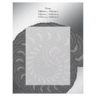 Monochrome Spiral Graphic. Silver Gray. Add text! letterhead