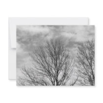 Monochrome Tree Top invitations