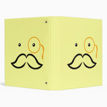 Monocle and Mustache 3 Ring Binders