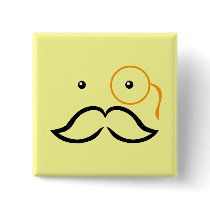 Monocle and Mustache Pinback Button