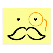 Monocle and Mustache Post Cards