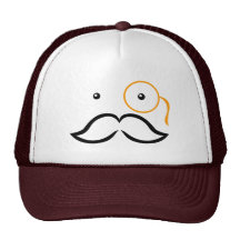 Monocle and Mustache Trucker Hats