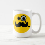 Monocle & Mustache Smiley (Customizable backgrnd) Mug