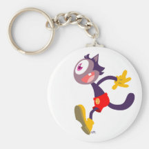 Monocular cat cartoon keychain