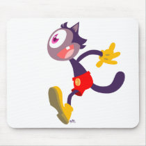 Monocular cat cartoon mousepad by Lioness_Graphics Monocular cat cartoon mousepad